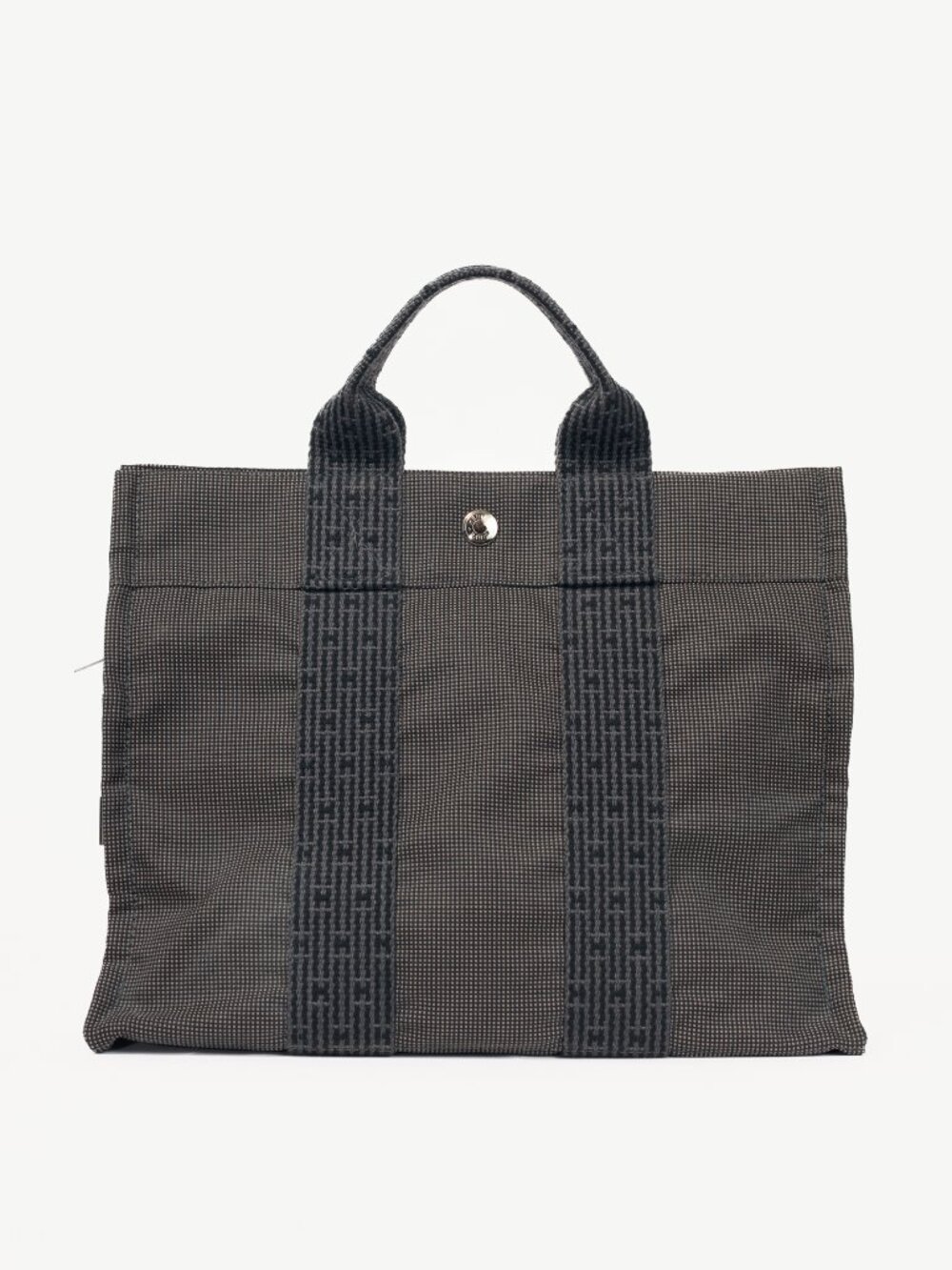 Hermes Herline PM Graphite Canvas H-Tape Tote